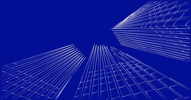 soyut mimari duvar kağıdı tasarımı, dijital konsept arkaplan