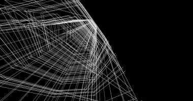 Mimari sanat konseptinde soyut çizgiler, minimum geometrik şekiller. 