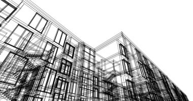 soyut mimari duvar kağıdı tasarımı, dijital konsept arkaplan