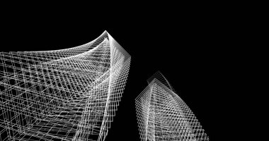 soyut mimari duvar kağıdı tasarımı, dijital konsept arkaplan