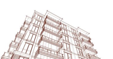 soyut mimari duvar kağıdı tasarımı, dijital konsept arkaplan