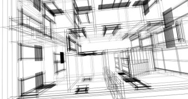 soyut mimari duvar kağıdı tasarımı, dijital konsept arkaplan
