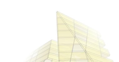 Mimari sanat konseptinde soyut çizgiler, minimum geometrik şekiller. 