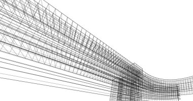 Mimari sanat konseptinde soyut çizgiler, minimum geometrik şekiller. 