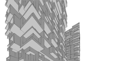 soyut mimari duvar kağıdı tasarımı, dijital konsept arkaplan