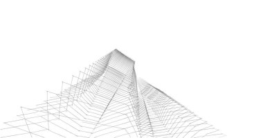 Mimari sanat konseptinde soyut çizgiler, minimum geometrik şekiller. 