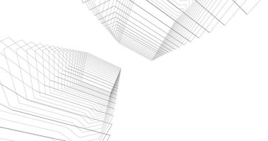 Mimari sanat konseptinde soyut çizgiler, minimum geometrik şekiller. 