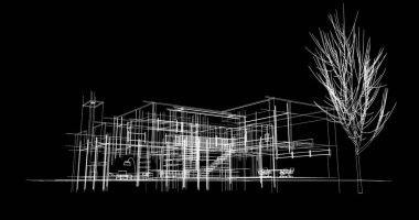 soyut mimari duvar kağıdı tasarımı, dijital konsept arkaplan