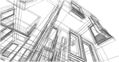soyut mimari duvar kağıdı tasarımı, dijital konsept arkaplan