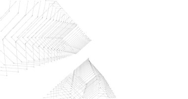 Mimari sanat konseptinde soyut çizgiler, minimum geometrik şekiller. 