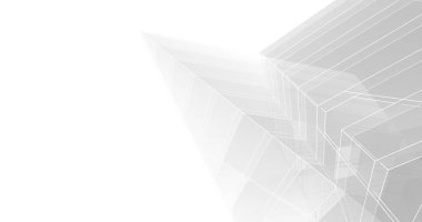 Mimari sanat konseptinde soyut çizgiler, minimum geometrik şekiller. 