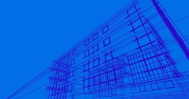 Mimari sanat konseptinde soyut çizgiler, minimum geometrik şekiller. 