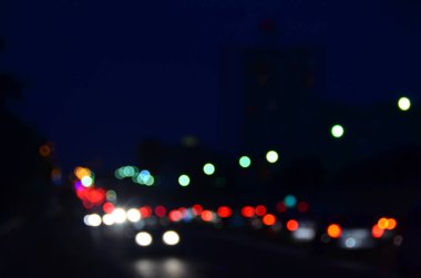 Bulanık soyut ışıklar gece şehrin arka planı