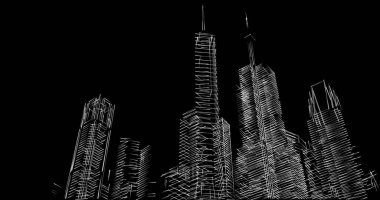 soyut mimari duvar kağıdı tasarımı, dijital konsept arkaplan