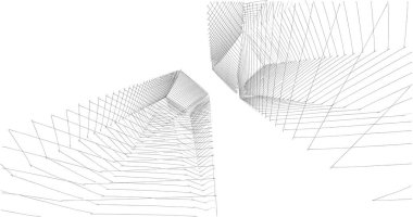 Mimari sanat konseptinde soyut çizgiler, minimum geometrik şekiller. 