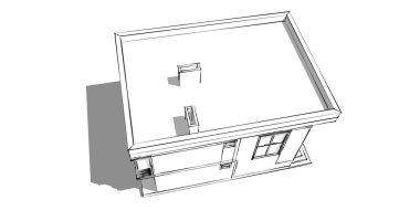Arkaplanda mimari bina 3d illüstrasyon