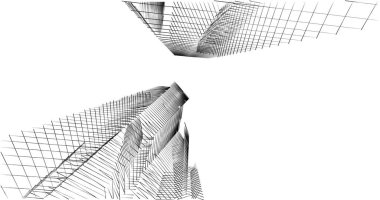 Mimari sanat konseptinde soyut çizgiler, minimum geometrik şekiller. 