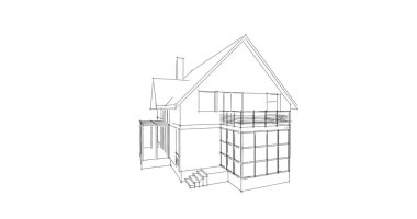 Mimari sanat konseptinde soyut çizgiler, minimum geometrik şekiller. 