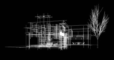 soyut mimari duvar kağıdı tasarımı, dijital konsept arkaplan