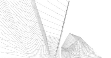 Mimari sanat konseptinde soyut çizgiler, minimum geometrik şekiller. 