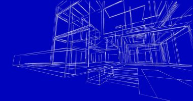 soyut mimari duvar kağıdı tasarımı, dijital konsept arkaplan
