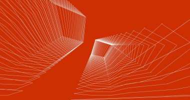 Mimari sanat konseptinde soyut çizgiler, minimum geometrik şekiller. 