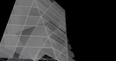 Mimari sanat konseptinde soyut çizgiler, minimum geometrik şekiller. 