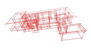 Mimari sanat konseptinde soyut çizgiler, minimum geometrik şekiller. 