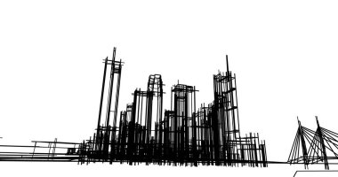 soyut mimari duvar kağıdı tasarımı, dijital konsept arkaplan