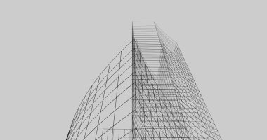 Mimari sanat konseptinde soyut çizgiler, minimum geometrik şekiller. 