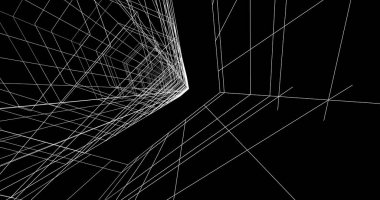 Arkaplanda mimari bina 3d illüstrasyon