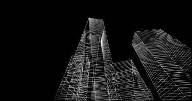 soyut mimari duvar kağıdı tasarımı, dijital konsept arkaplan