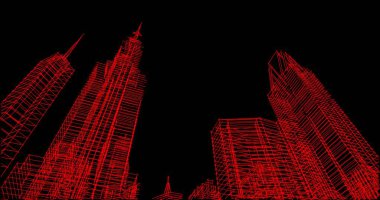 Mimari sanat konseptinde soyut çizgiler, minimum geometrik şekiller. 