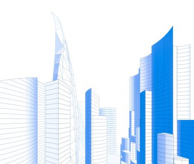 Mimari sanat konseptinde soyut çizgiler, minimum geometrik şekiller. 