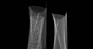 soyut mimari duvar kağıdı tasarımı, dijital konsept arkaplan