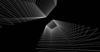 Mimari sanat konseptinde soyut çizgiler, minimum geometrik şekiller. 