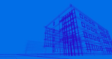 Mimari sanat konseptinde soyut çizgiler, minimum geometrik şekiller. 