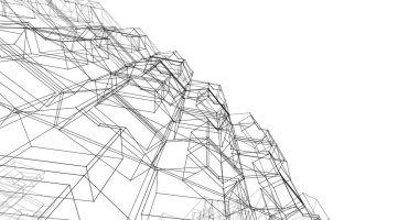 Mimari sanat konseptinde soyut çizgiler, minimum geometrik şekiller. 