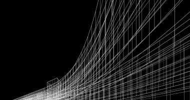 Mimari sanat konseptinde soyut çizgiler, minimum geometrik şekiller. 