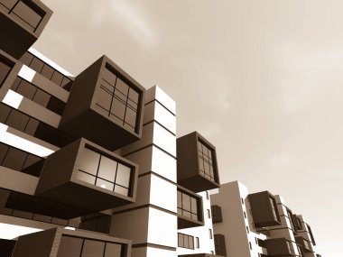 soyut mimari duvar kağıdı tasarımı, dijital konsept arkaplan