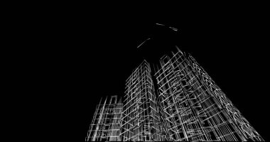 Mimari sanat konseptinde soyut çizgiler, minimum geometrik şekiller. 