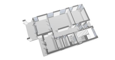 Mimari sanat konseptinde soyut çizgiler, minimum geometrik şekiller. 