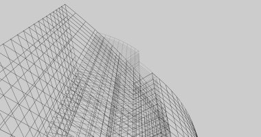 Mimari sanat konseptinde soyut çizgiler, minimum geometrik şekiller. 