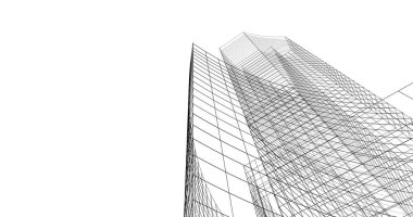 Mimari sanat konseptinde soyut çizgiler, minimum geometrik şekiller. 