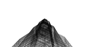 Mimari sanat konseptinde soyut çizgiler, minimum geometrik şekiller. 