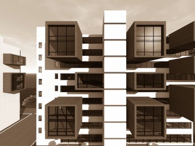 soyut mimari duvar kağıdı tasarımı, dijital konsept arkaplan