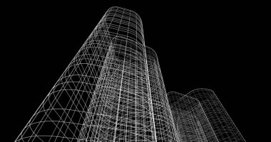 soyut mimari duvar kağıdı tasarımı, dijital konsept arkaplan