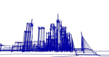 soyut mimari duvar kağıdı tasarımı, dijital konsept arkaplan