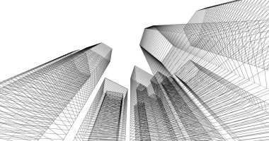 soyut mimari duvar kağıdı tasarımı, dijital konsept arkaplan