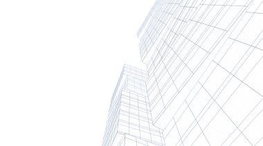 Mimari sanat konseptinde soyut çizgiler, minimum geometrik şekiller. 